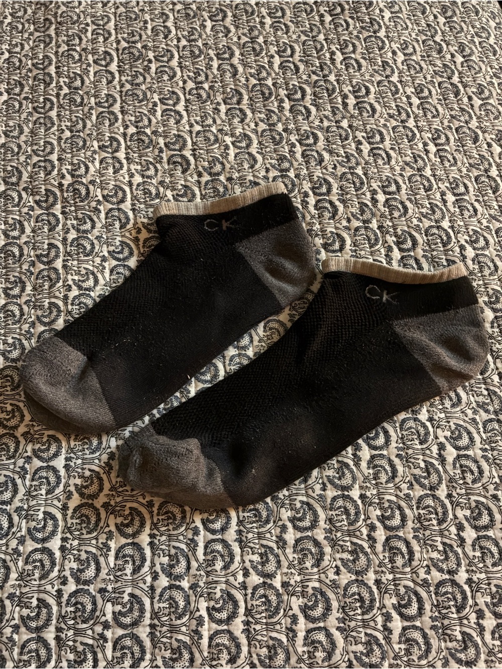 Calvin Klein Black and Gray Low-Cut Athletic Socks